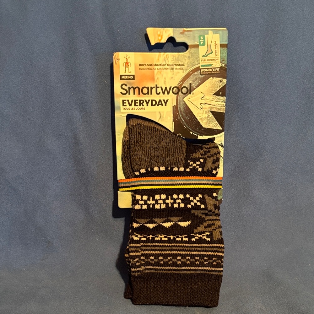 Smartwool Everyday Womens Merino Patterned Socks - Black with white Accent